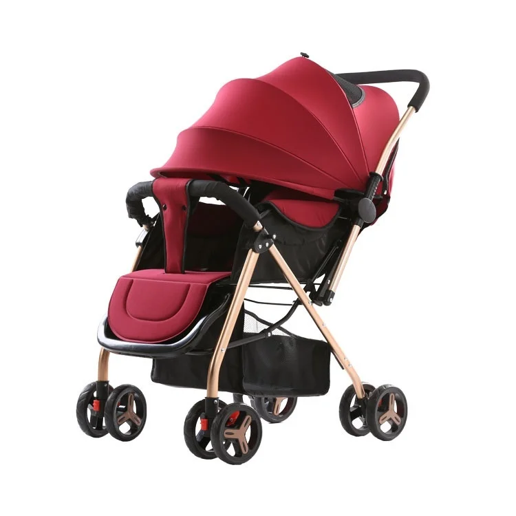 Baby Stroller Travel Pram Kids Carriage Baby Stollers Foldable Pushchair No Tax and Shipping From EU or CN - Цвет: Red