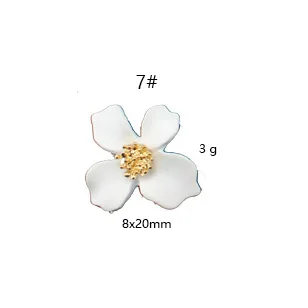 10 шт., корейский стиль, милые серьги-гвоздики в виде цветка для женщин, новая мода, сделай сам, милые ювелирные изделия, эффект распыления краски, серьги-гвоздики - Окраска металла: 7 baise