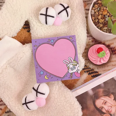 Милый кавайный Ins Girl Sticky Note memo pad наклейка для офисного планировщика бумага корейские канцелярские принадлежности Школьные блокноты принадлежности - Цвет: Цвет: желтый