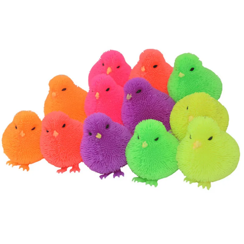 

1Pcs LED Flash Pomace Ball Standing Baby Pomace Ball Hedgehog Ball Colorful Glowing Children Toy Chick Color Random