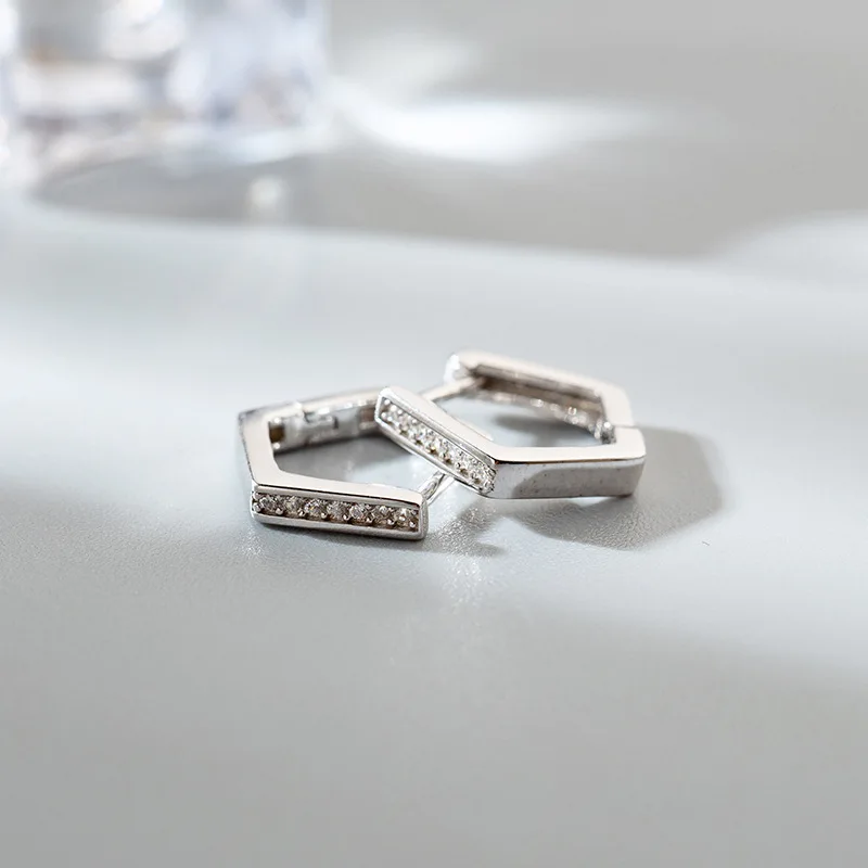 

925 Sterling Silver Cubic Zirconia Small Hoop Earrings for Womens Simple Female CZ Circle Ring Earings Fashion Gift Jewelry 2019