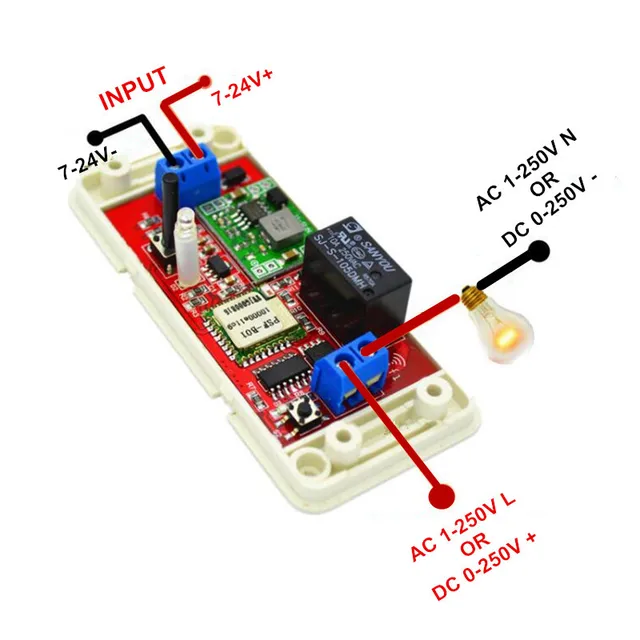 1ch 7v 9v 12v 24v Dc Wifi Switch Relay Domotica Module Control By Phone On Android And Ios For Light Garage Door