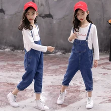Новое поступление года; джинсовый комбинезон для девочек; сезон осень-весна; черные джинсы; комбинезоны; джинсы; хлопчатобумажный комбинезон