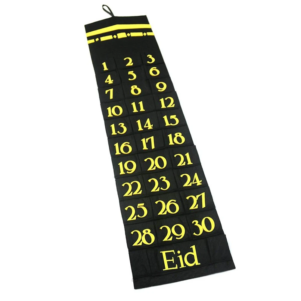 30 карманов календарь сумки для хранения Рамадан карем календарь мусульманские Вечерние ИД Рамадан фестиваль подарок Счастливый ИД Мубарак Декор