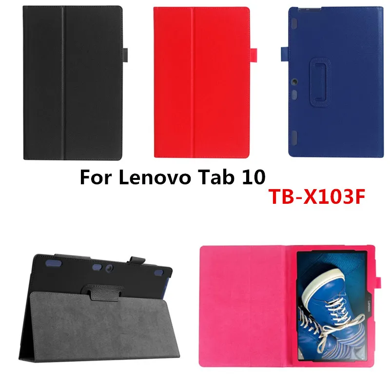 Classic Lichee Folio Book PU Leather Case With Magnetic Folio Stand Cover For Lenovo Tab 10 TB-X103F X103F 10.1'' Tablet PC Classic Lichee Folio Book PU Leather Case With Magnetic Folio Stand Cover For Lenovo Tab 10 TB-X103F X103F 10.1'' Tablet PC