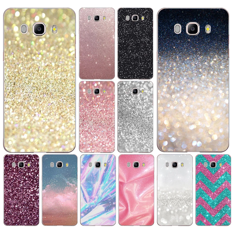 

154FG Glitter Bling Powder Soft Silicone Tpu Cover phone Case for Samsung j3 j5 j7 2016 2017 j330 j2 j6 Plus 2018