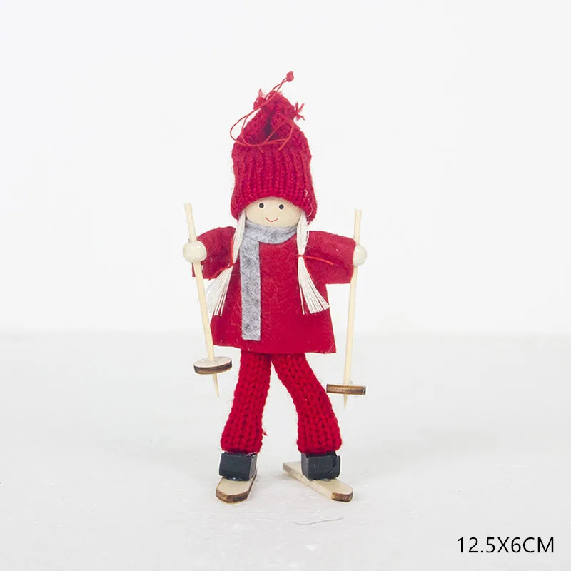 Год Noel Рождественские куклы Ангел подвеска с Санта-Клаусом украшения Рождественская елка украшения для дома дети натальный подарок ремесло - Цвет: 4-skiing C