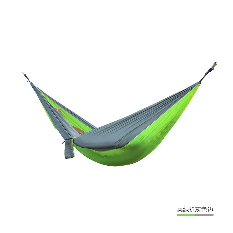 green gray Портативный Легкий нейлоновый парашют двойной гамак многофункциональный гамак кемпинг альпинизмом путешествия пляж двор сад - Цвет: green gray