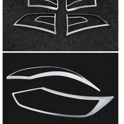 ABS Chrome спереди и сзади крышка головки свет лампы отделки Передняя фара Крышка для 2014-2016 Nissan Qashqai J11 автомобиль Средства для укладки волос