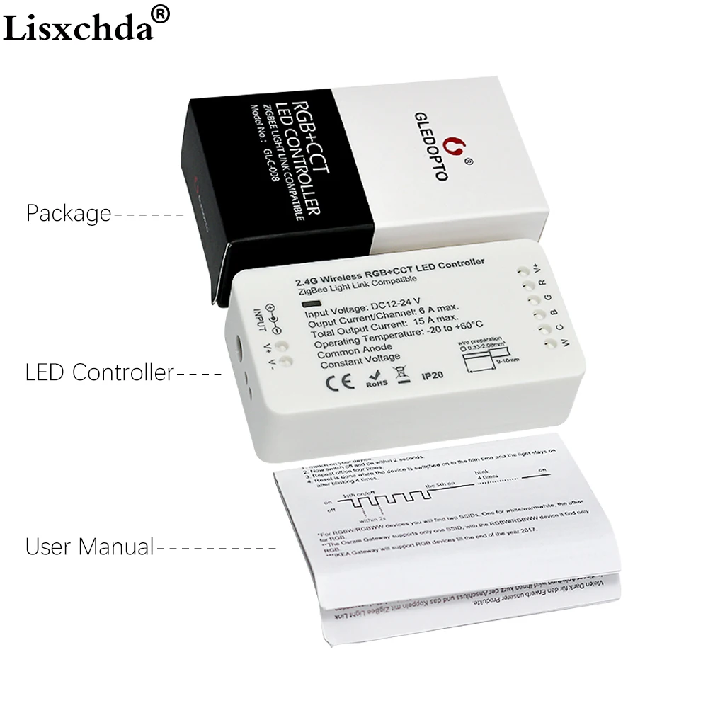 Zсветодиодный igbee умный светодиодный контроллер Amazon Echo Tradfri совместимый светодиодный Светодиодный контроллер RGB CCT WW CW ZIGBEE светодиодный контроллер светодиодный диммер