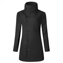 Модная мужская зимняя теплая куртка, пальто, верхняя одежда, тонкий длинный Тренч, хлопковое Мужское пальто на пуговицах, cazadoras de hombre invierno# AA