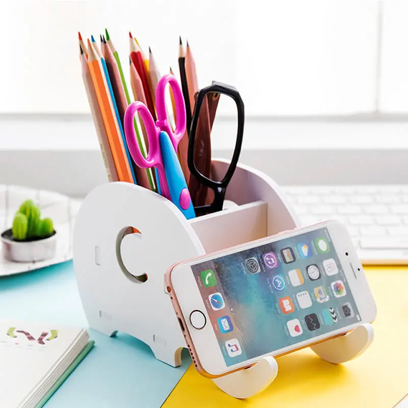

kawaii Elephant Desk Pen Holder Organizer Pencil Case Stand For Pens Office Accessories Also For Mobile Phone Pencil Holder