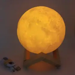 Ночник 3D печать Луны лампа Lunar зарядка через USB ночник сенсорный Управление Яркость два тона 8 см 12 см 15 см