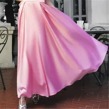 WBCTW/атласная юбка с высокой талией; сезон осень-весна-лето; Макси-вечерние юбки; элегантные розовые женские длинные юбки; 10XL; большие размеры