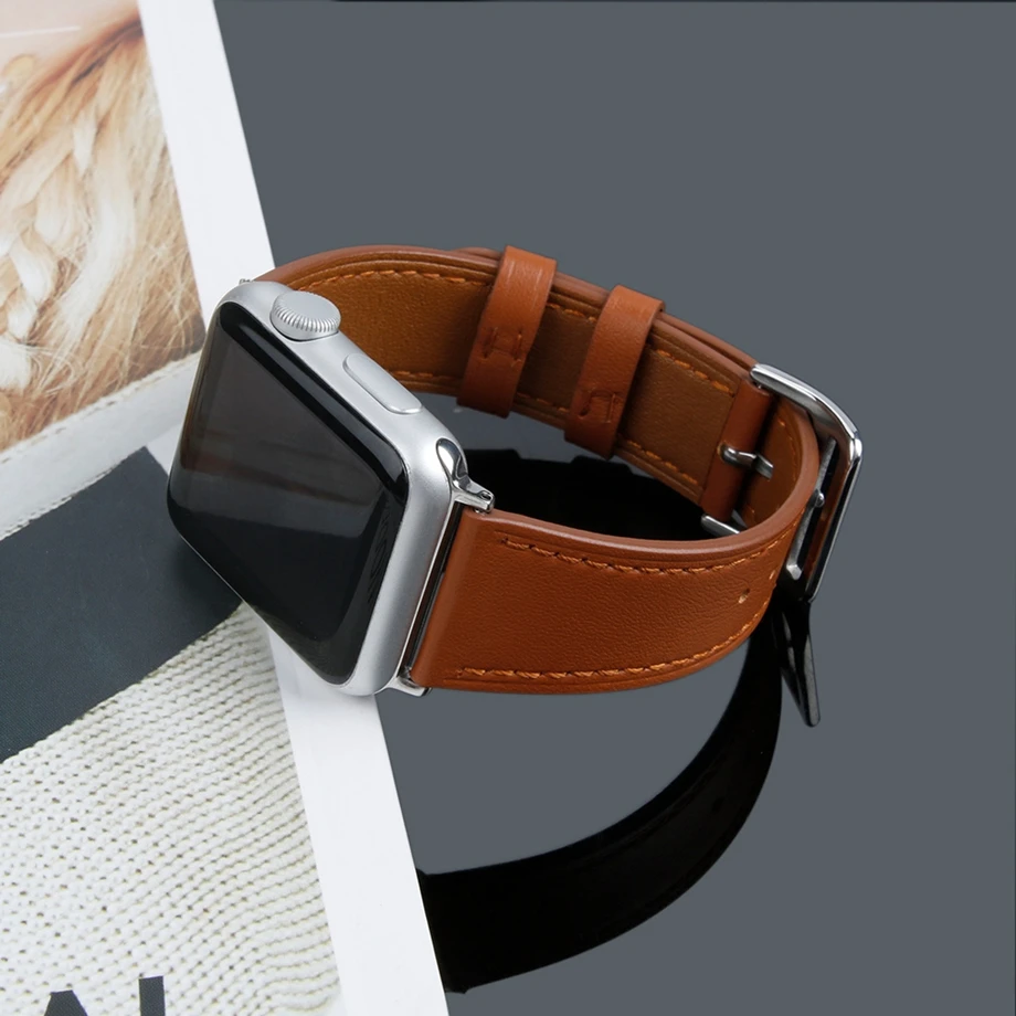 Часы кожаный ремешок 38/42 мм несколько Цвет спортивный ремешок регулируемый ремешок для браслет ремешок Apple Watch группа мужские Замена