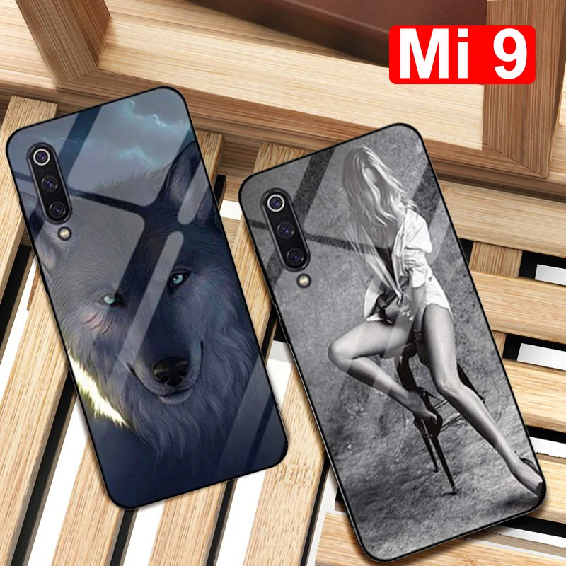 Чехол для xiaomi mi 9 wolf girl из закаленного стекла, силиконовая рамка из ТПУ, Жесткая крышка для xiaomi mi 9, чехол для телефона s, оболочка для xiaomi 9
