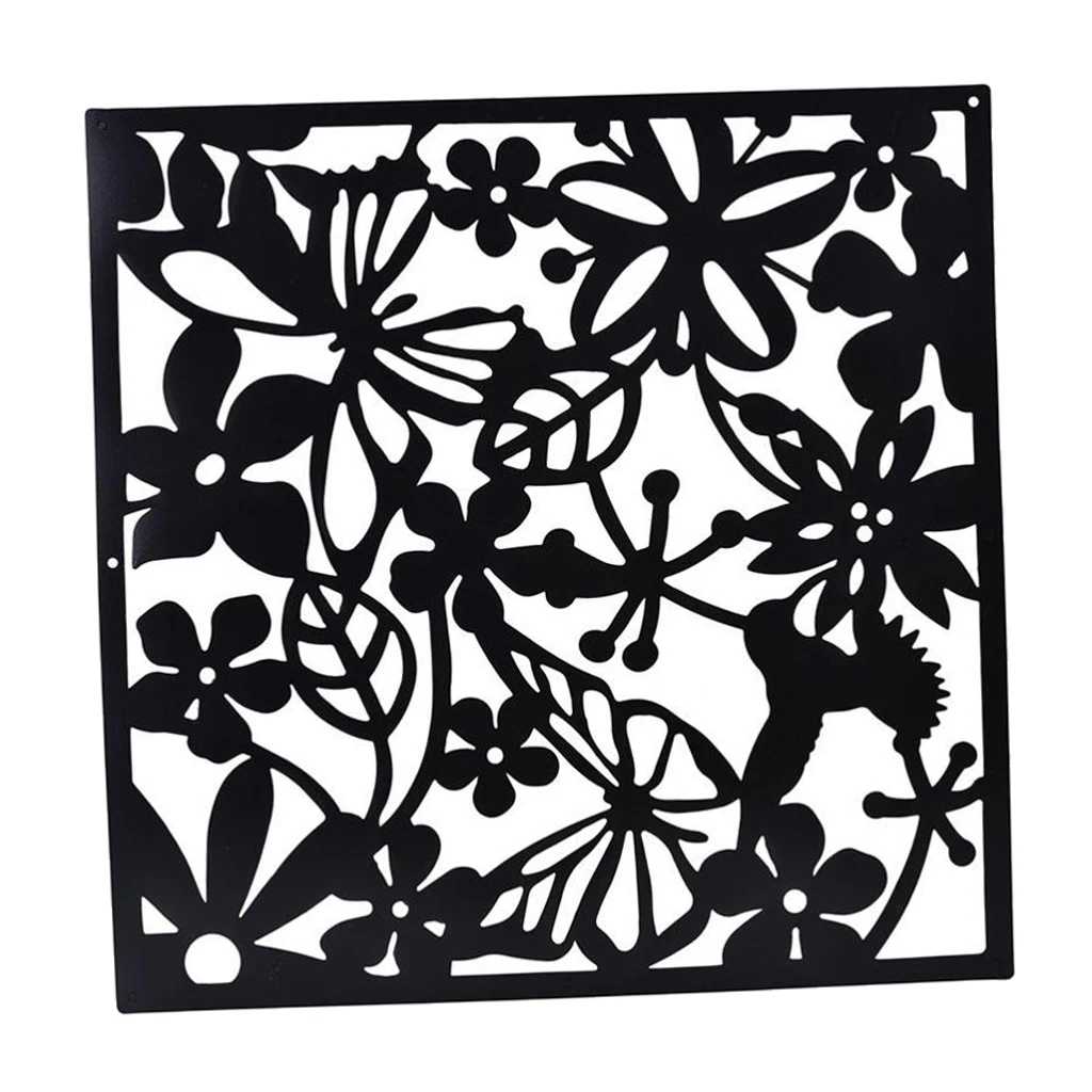 4x  Hanging Screen Home Room Divider Wall Sticker Art Decor Black