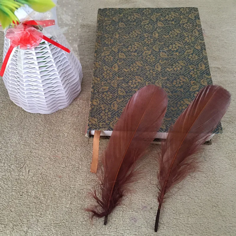 

New! Wholesale brown feather DIY jewelry decoration 100 pcs quality natural goose feathers, 5-7inches / 14-18cm