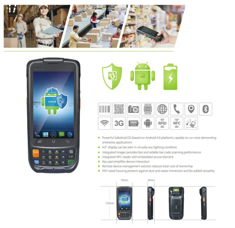 Urovo i6200S 1D лазерный портативный Android 5 1 смартфон считыватель штрих кодов с