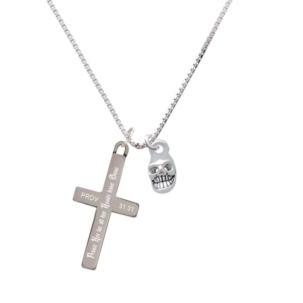 Mini Skull - Praise Her - Cross Necklace