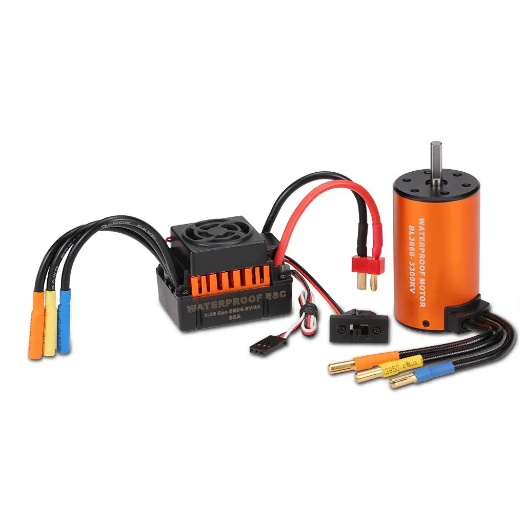 Детали модели водонепроницаемый 3660 3300KV бесщеточный двигатель с 60A ESC комплект для