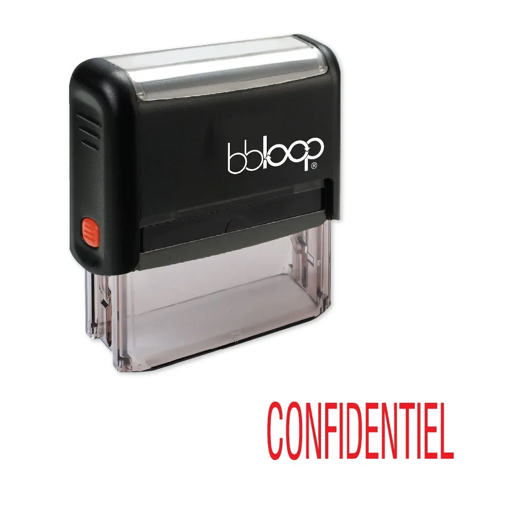 

BBloop French Language "CONFIDENTEL" Self-Inking Stamp, Rectangular, Laser Engraved, RED