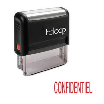 

BBloop French Language "CONFIDENTEL" Self-Inking Stamp, Rectangular, Laser Engraved, RED