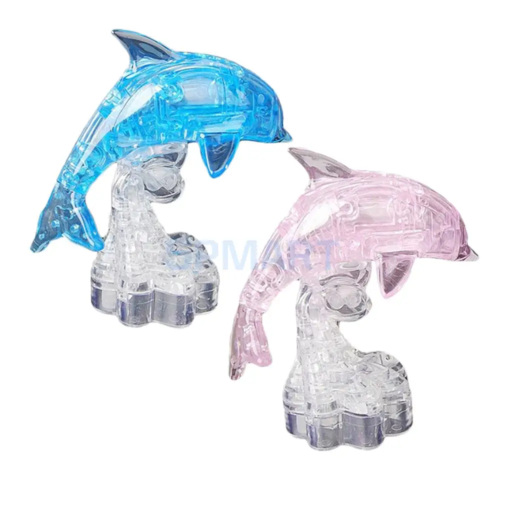DIY 3D Crystal Puzzles Jigsaw Puzzles Tower/ Dolphin/ High Heel Shoes Model