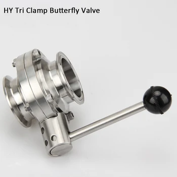 3/4 1 1.5 2 SS304 Stainless Steel Sanitary Tri Clamp Butterfly Valve Homebrew