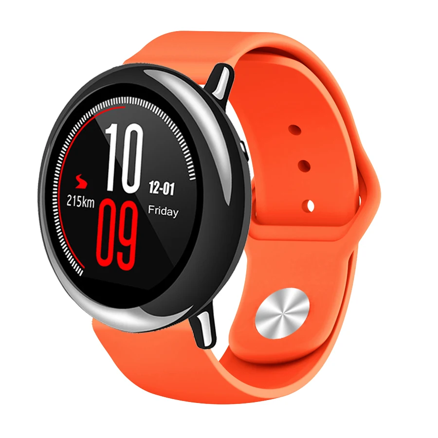 22 мм силиконовый ремешок для часов Ремешок Для Xiaomi Huami Amazfit Pace/Stratos 2 2S Браслет спортивный сменный Браслет correa