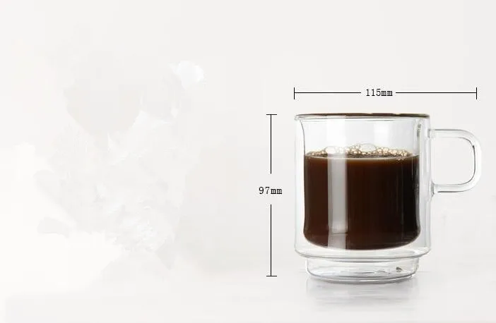 300 мл пара(2 шт.) креативная двухслойная чайная посуда/стеклянная кофейная чашка/Европейская стеклянная кофейная кружка