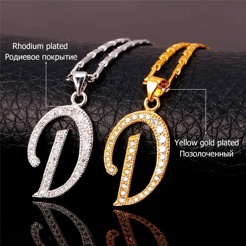 U7 Name Jewelry Alphabet D Letter 