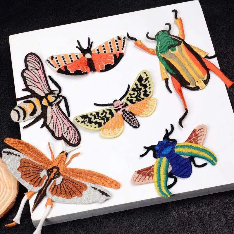 

2 piece Beetle butterfly patch for Clothing Sewing on Applique Patches Shirt Bag Jacket Badges for Clothe