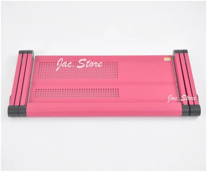 Enviromental Folding Design Portable Laptop Desk with Super Big Fan and Plastic Mouse Pad Pink Color (5)