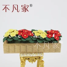 Кукольный дом 1/12, миниатюрная декоративная горшечная желтая и красная Цветочная кровать