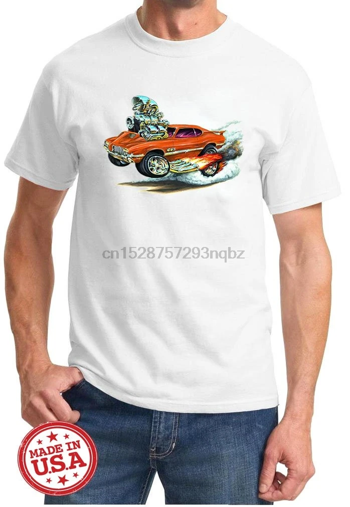 1970 1971 1972 Oldsmobile 442 Cutlass мультяшная футболка для автомобиля | Мужская одежда
