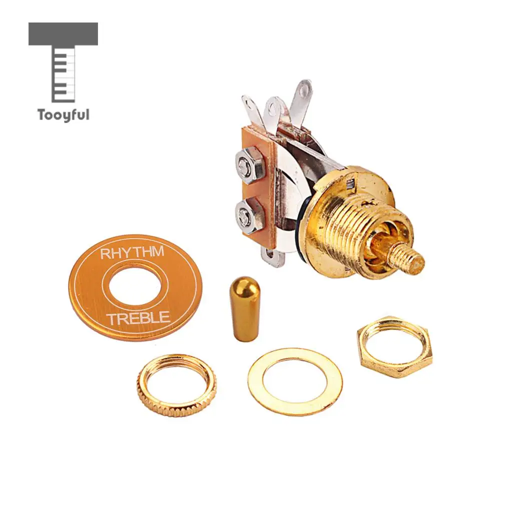 Tooyful Electric Guitar 3 Way Toggle Switch with Rhythm Treble Washer Ring Set Musical Intrument Parts