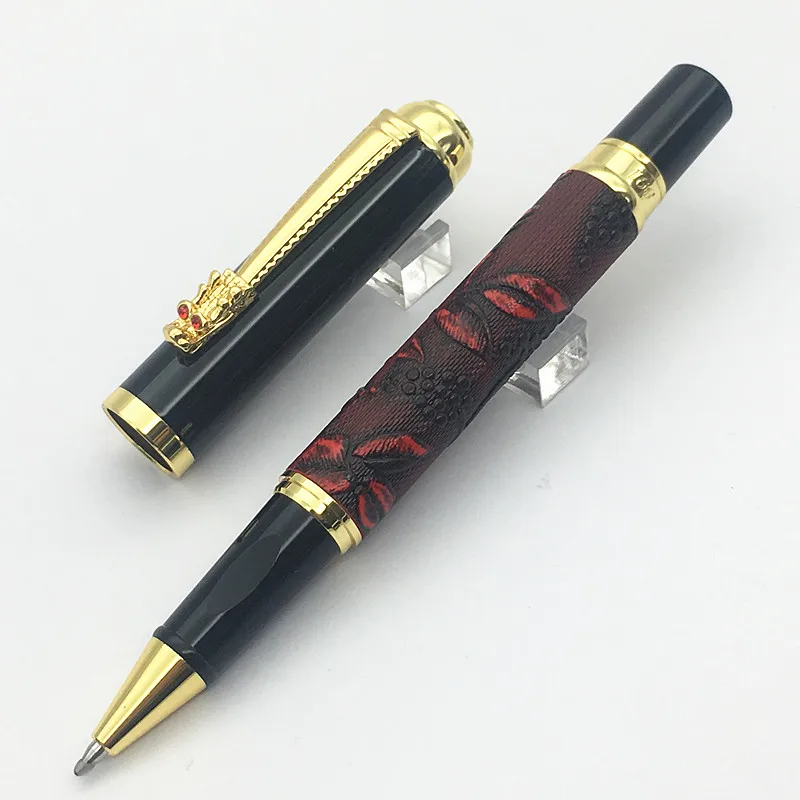 

NEW Onisidus DKW RED WITH GOLD PEN ROLLER BALL DRAGON CLIP GRAPE VINE FLOWER BEST GIFT