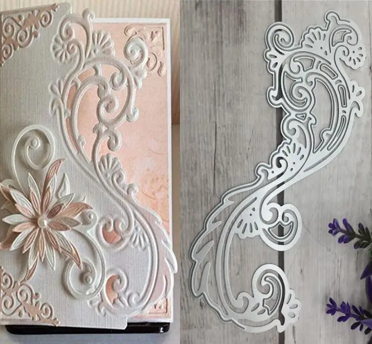 

New Arrival Wave Edge Die Cuts Flower Hollow Lace Border Metal Stencils for Invitation Cards/Greeting Card/ Wedding Paper Crafts