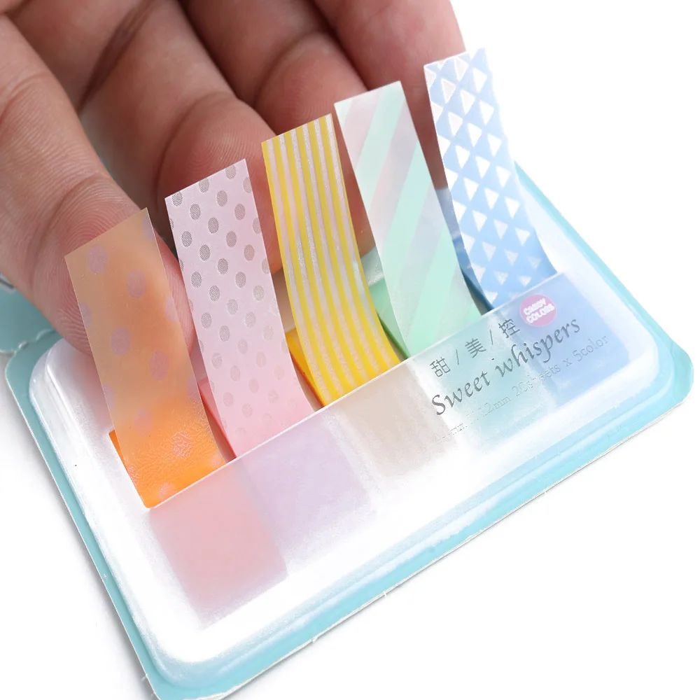 

1PC Cute Candy Colored Stick Markers Book Page Index Flag Sticky Notes Memo Pad Paster Stickers Office School Supplies