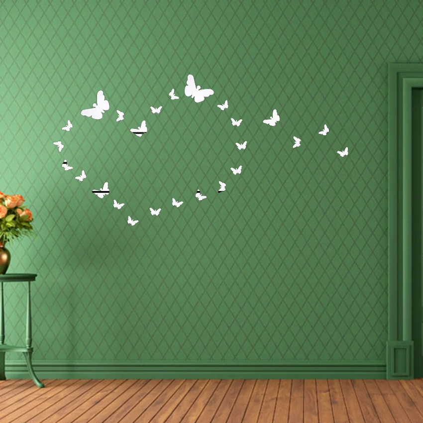 ZOTOONE 25Pcs 3D Wall Stickers Mirror Butterfly Wall Stickers for Kids Rooms Decoration DIY Acrylic Wall Stickers Home Decor A