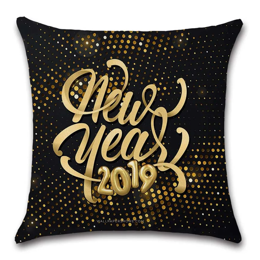 Чехол для подушки с надписью Happy New Year украшение дома подарок детей диван