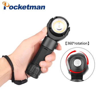 

Practical 360 degrees Rotating Flashlight T6+COB LED Torch Micro USB Charging with 26650/18650 battery Tail with Magnet