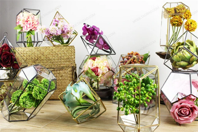 Ручная работа маленькая стеклянная Террариум куб ваза с крышкой, стеклянная Свадебная ваза для украшения, квадратный подвесной Террариум для растений для украшения дома