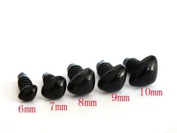 

50pcs Mixed size 6mm/7mm/8mm/9mm/10mm black Safety Noses For Toy Each size 10pcs