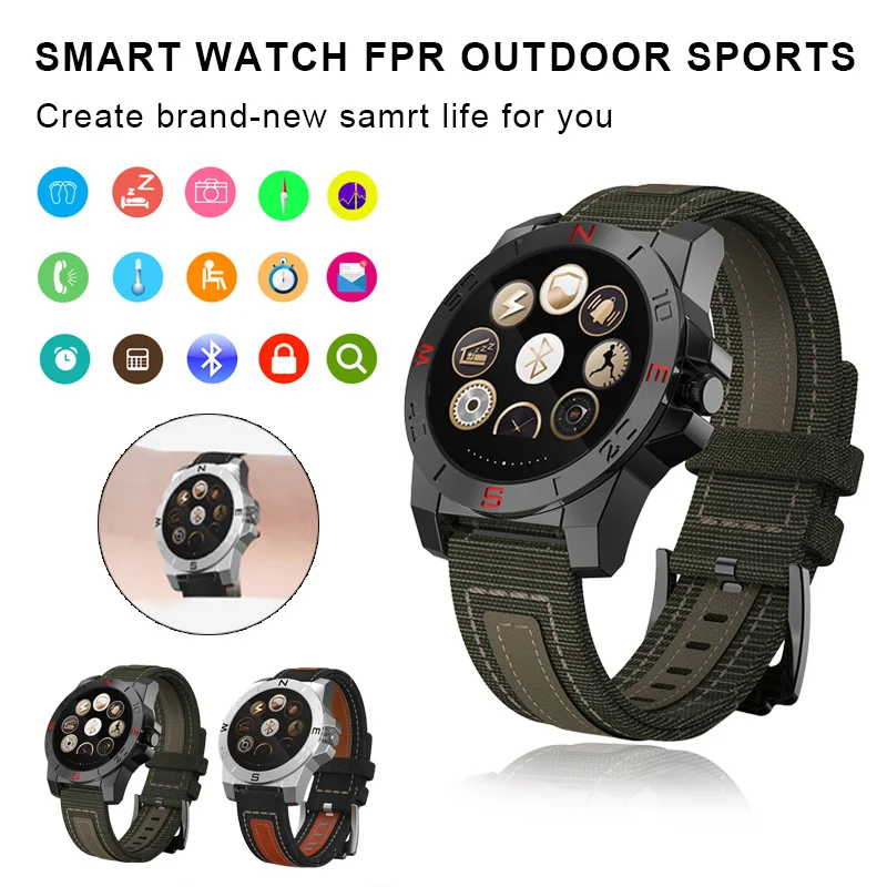 Bluetooth Смарт часы N10 Smartwatch водонепроницаемые часы компас термометр альтиметр давление для Android IOS Носимых устройств
