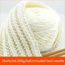 2 мяча/лот 400 г молочный хлопок шерсть пряжа двойной DIY вязаный свитер шарф шляпа пряжа для вязания вязаное одеяло вязаная шерстяная