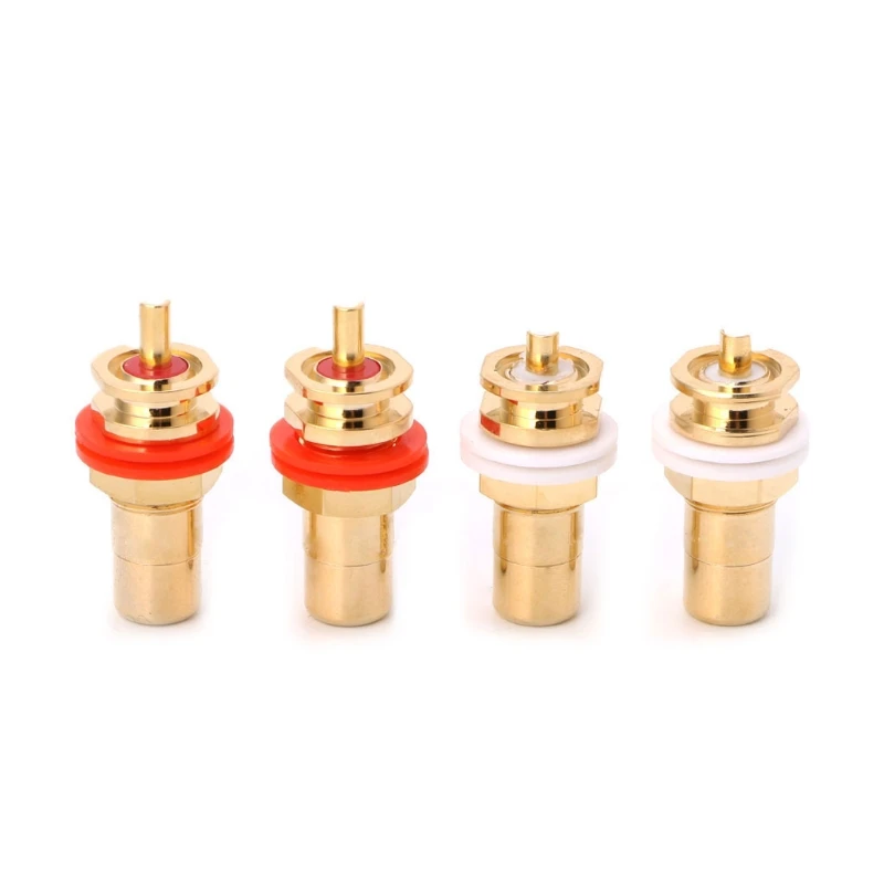 

4 Pcs CMC Gold Plated Copper Plug Connector Speaker Spade Plug Connector Adapter