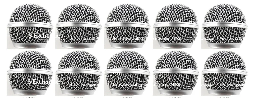 

10pc Professional Replacement Ball Head Mesh Microphone Grille Fits For Shure SM58 SM58S SM58LC