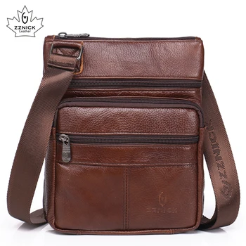 

Genuine Leather bags mens shoulder bags Fashion Handbags flap Messenger small men Leather bags male 2018 new ZZNICK